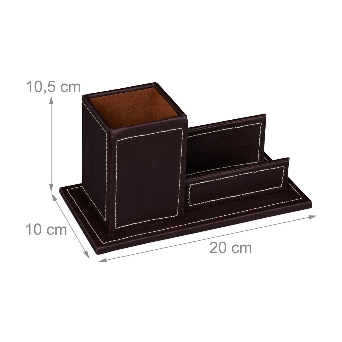 SCHREIBTISCH Organizer - Braun, Holzwerkstoff/Kunststoff (10/20/10.5cm) - Relaxdays