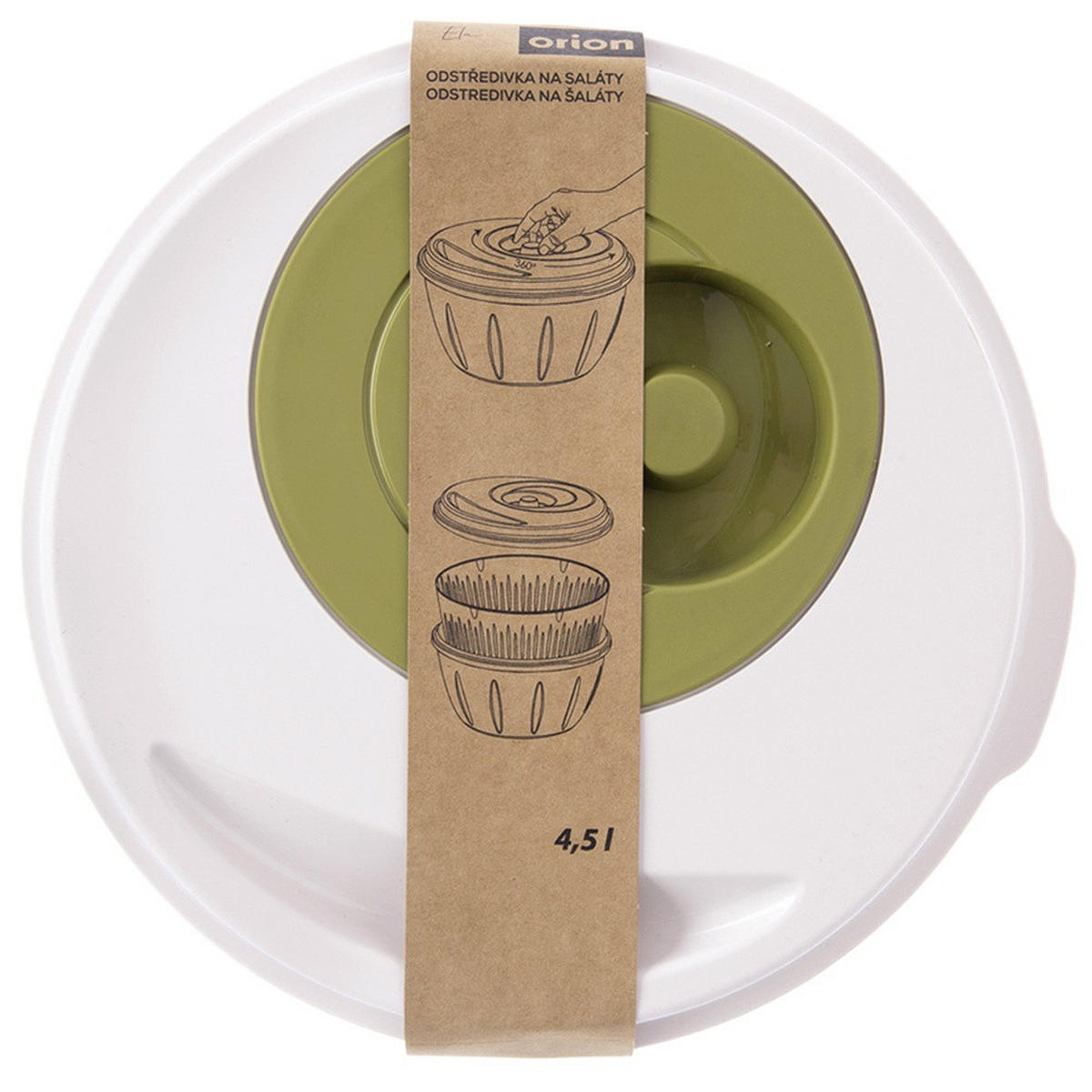 SALATSCHLEUDER ELA Grün Weiß 4,5 l - Transparent, Kunststoff (25.5/14.5cm) - Orion 