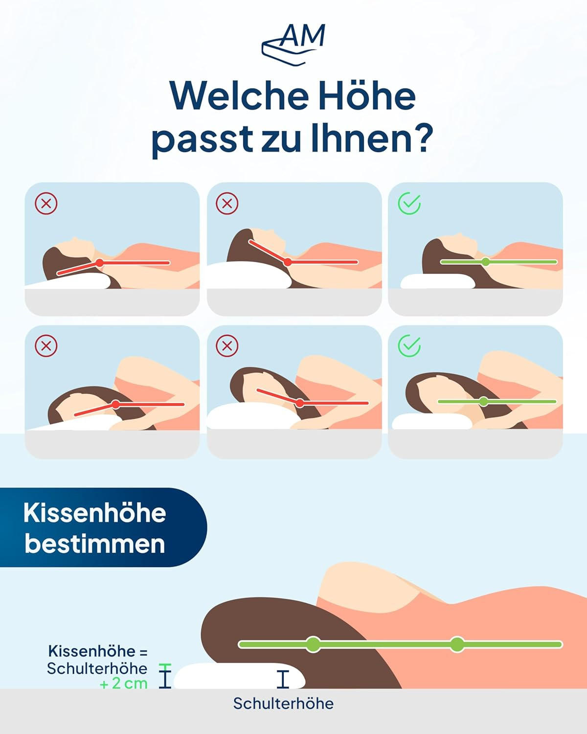 NACKENSTÜTZKISSEN höhenverstellbar - Weiß, Textil (60/35cm) - AM Qualitätsmatratzen