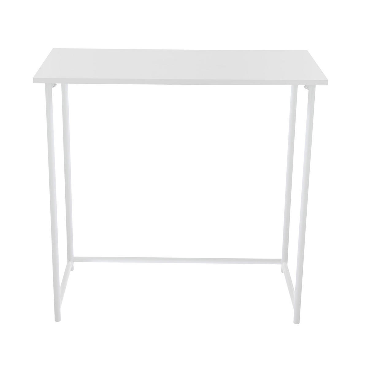 SCHREIBTISCH Klappbar Schmal Platzsparend Mehrzweck-Computertisch 80x40x76cm Weiß - Weiß, Holz (40/80/76cm) - SVITA