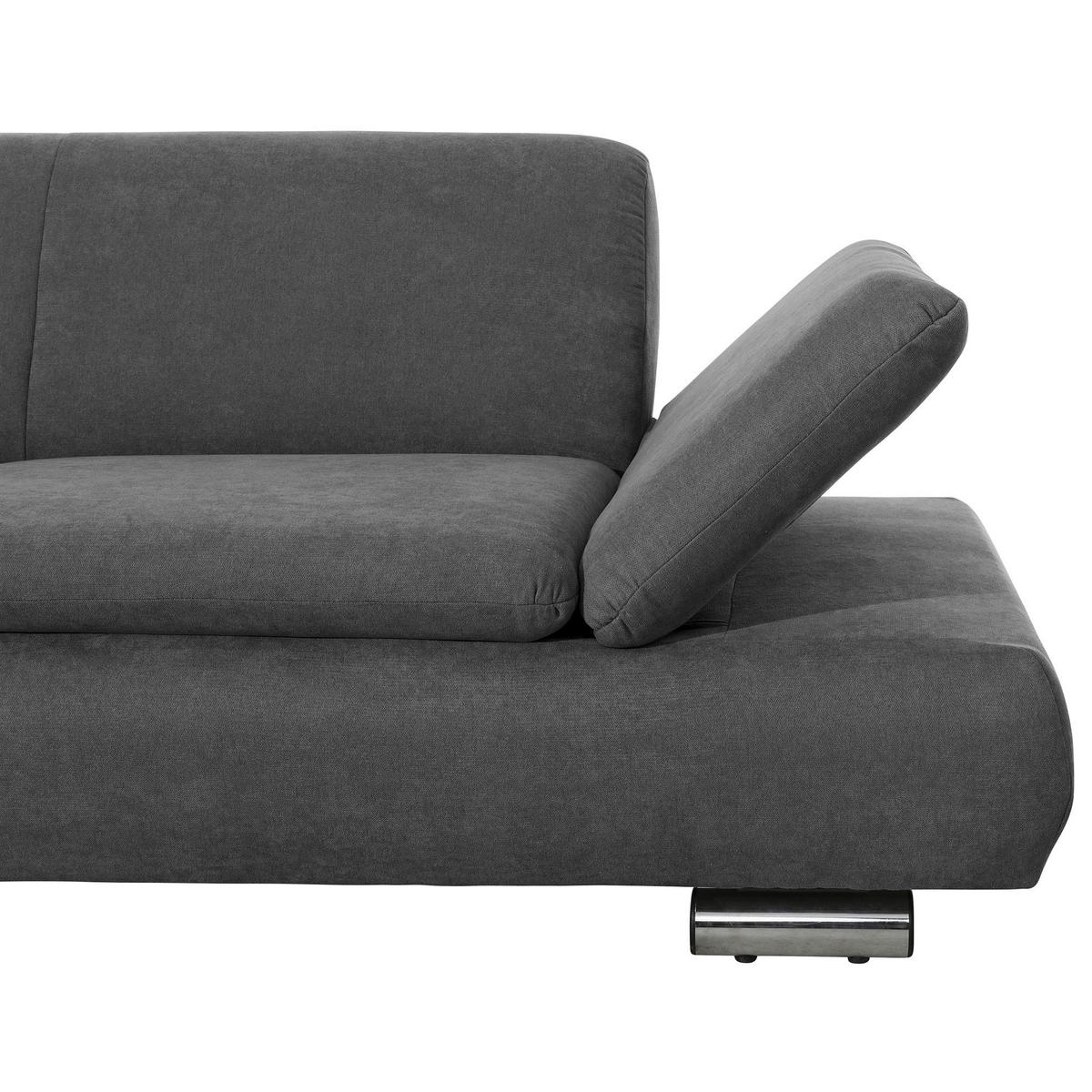 ECKSOFA mit Ottomane links Kaye Flachgewebe anthrazit - Anthrazit, Kunststoff (190/270cm) - 58aufmkessel