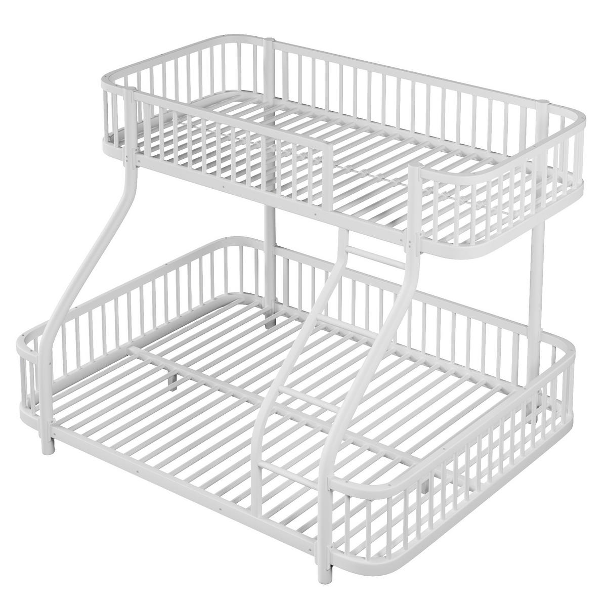 ETAGENBETT Eisen 90/200 cm + 140/200 cm Weiß - Weiß, Metall - Raumix