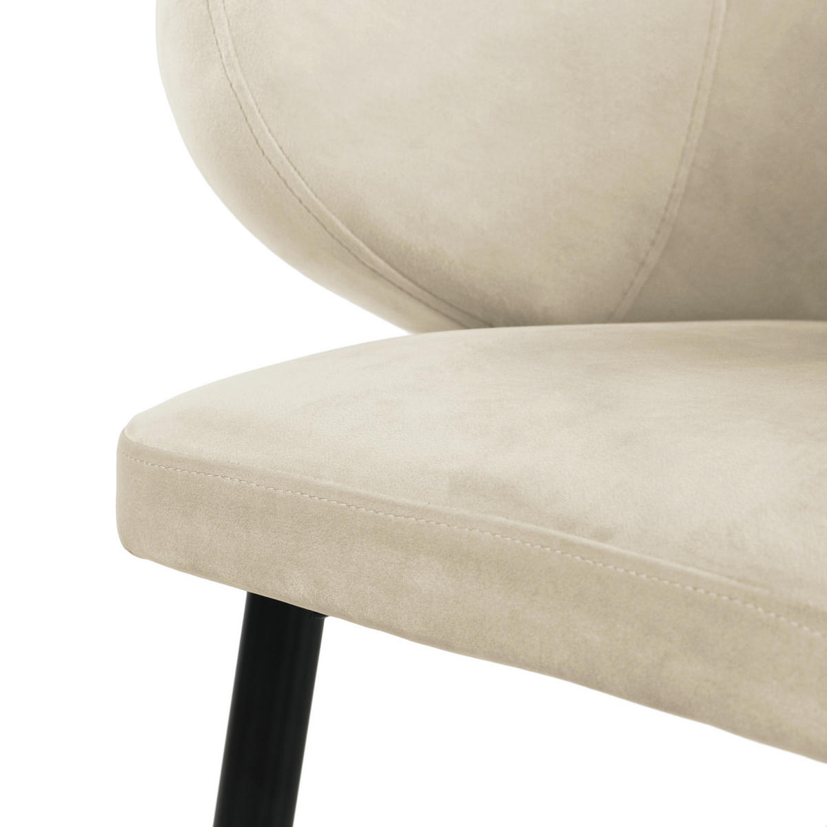 ESSZIMMERSTÜHLE AUDREY (2er Set) - Creme/Schwarz, Textil/Metall (57/77/56cm) - SVITA