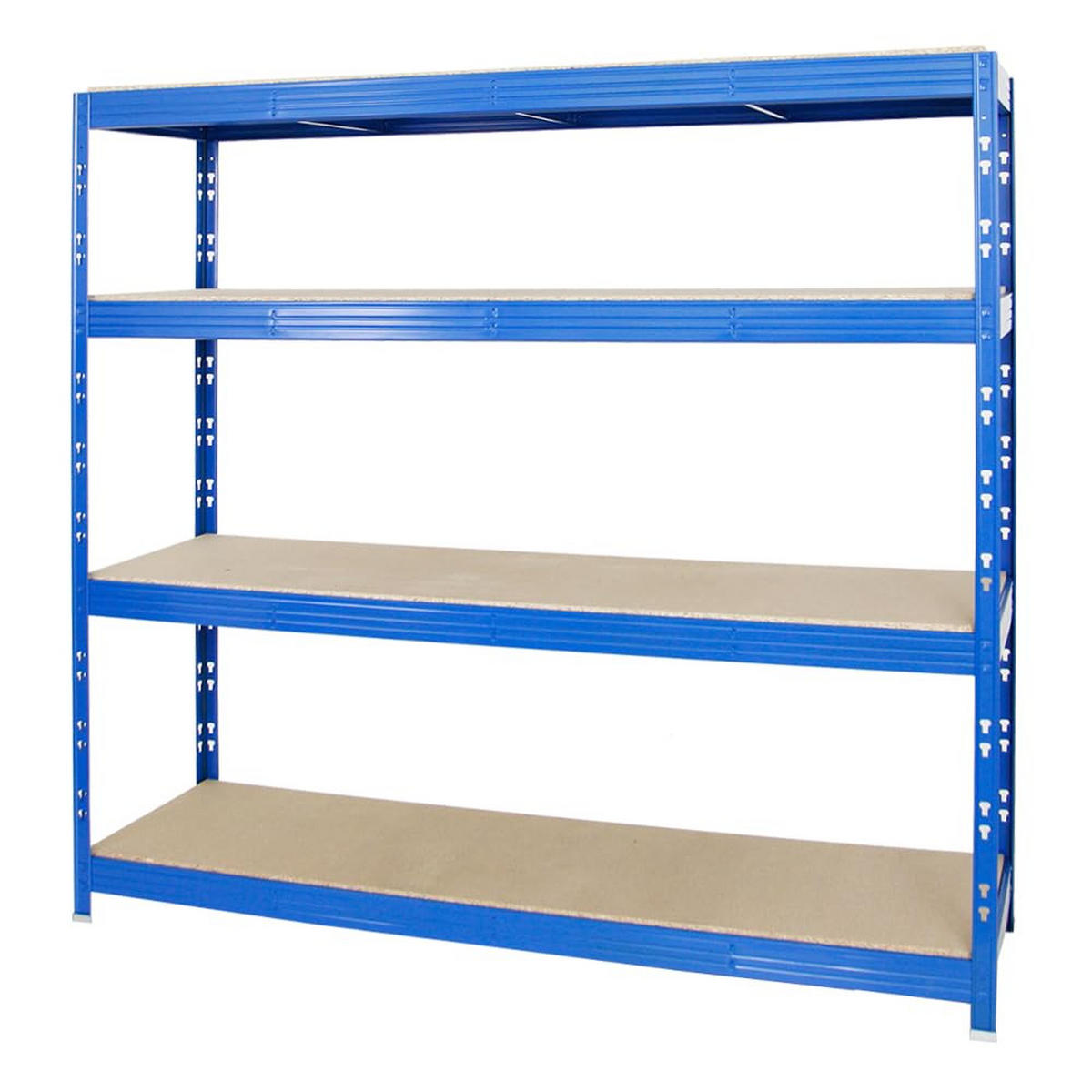 SCHWERLASTREGAL Rhino 180x200x60 cm 4 Spanplatten-Ebenen 16mm Fachlast 500 kg Blau - Blau, Metall (200/180/60cm) - PROREGAL