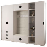 GARDEROBEN-SET 236,7/290/47 - Schwarz/Weiß, Holz/Kunststoff (290/236.7/47cm) - Abiks Möbel