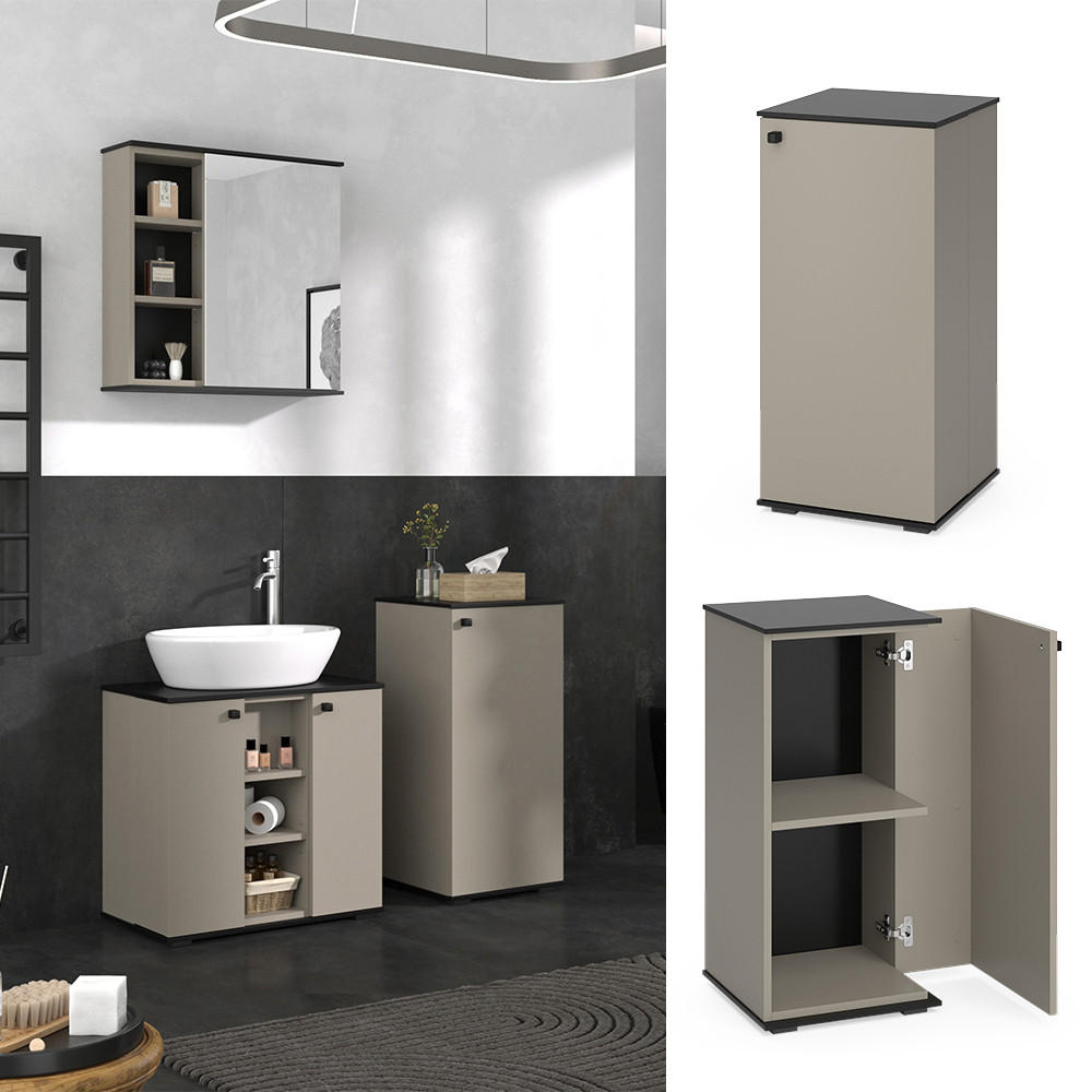 MIDISCHRANK Joli Greige 37 x 78 cm - Greige, Holzwerkstoff (37/78/37cm) - Vicco