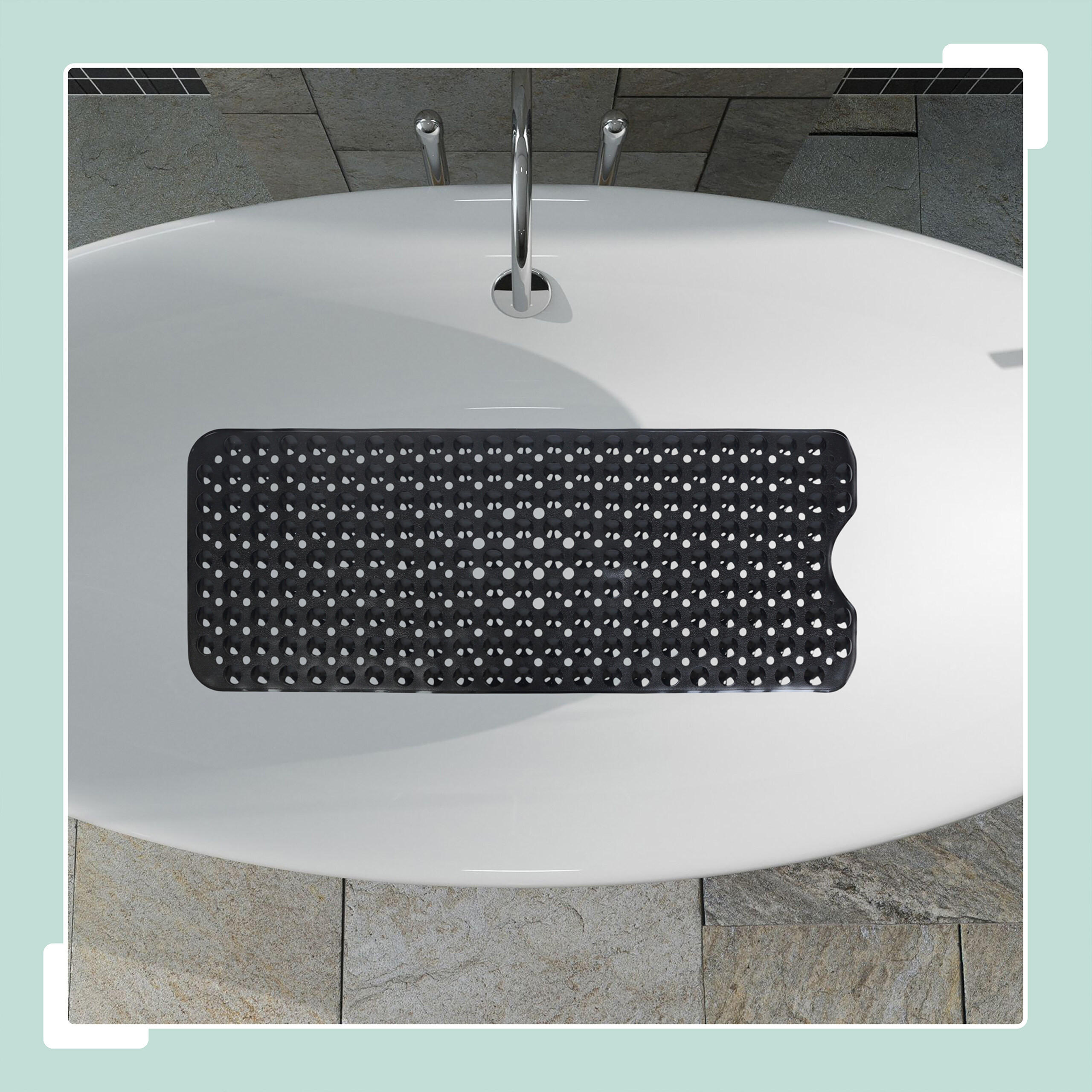 BADEWANNENMATTE - Schwarz, Kunststoff (97/39cm) - Relaxdays