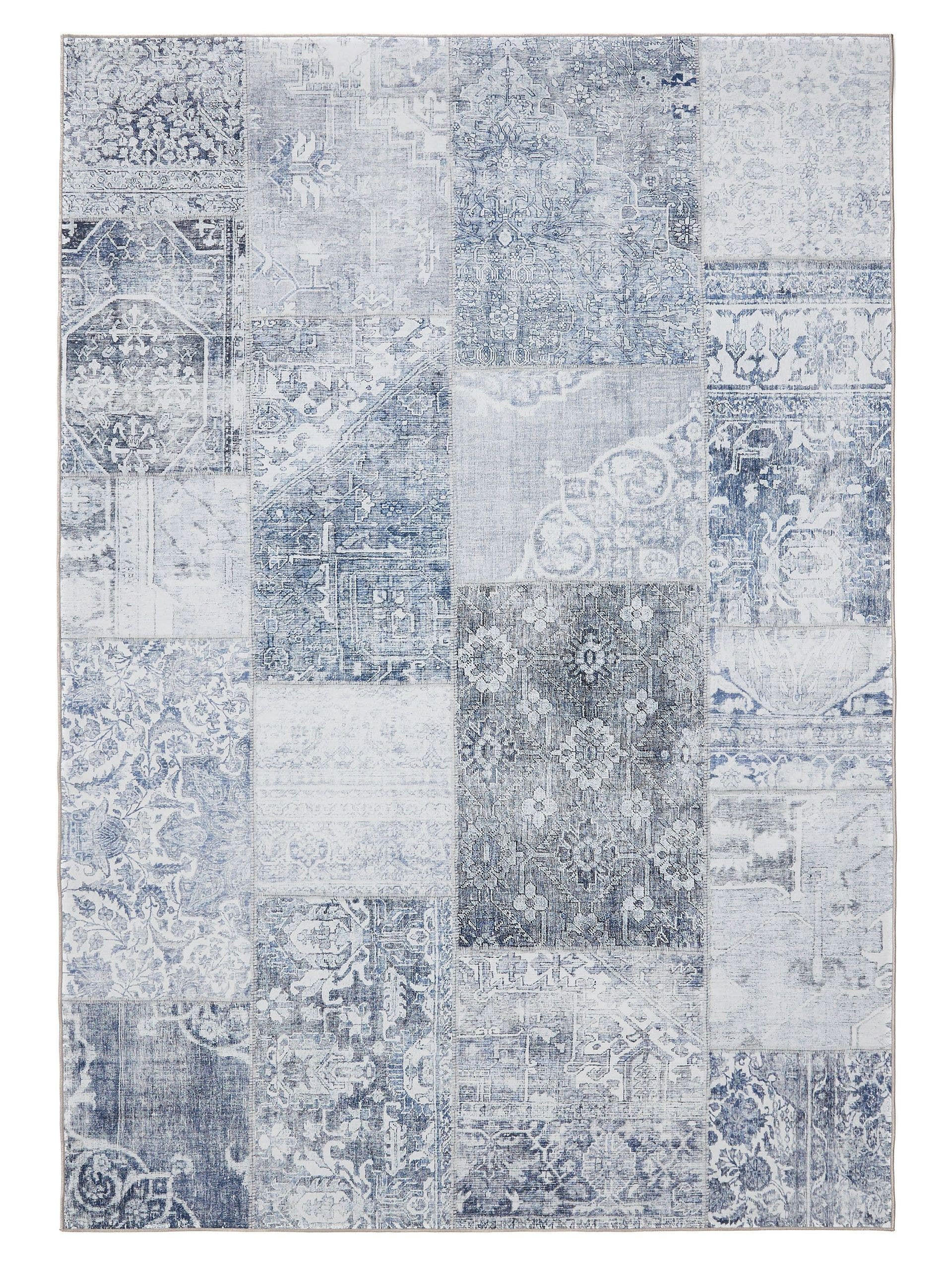 VINTAGE-TEPPICH George waschbar 240x340 cm - Blau, Kunststoff (240/340cm) - benuta