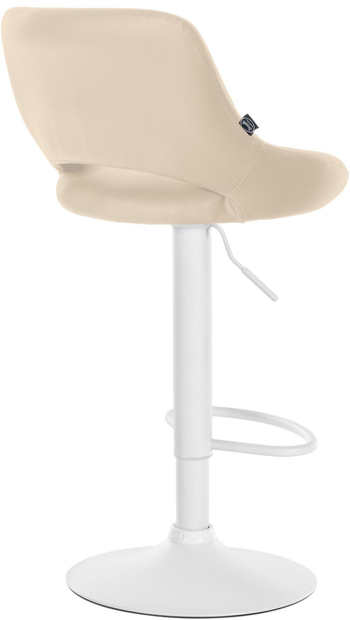 BARHOCKER Lederlook creme - Creme/Weiß, Textil/Metall (47/85/48cm) - CLP