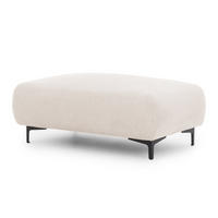 POLSTERHOCKER Cardea in Bubble-Optik aus weichem Creme Strukturstoff mit hohem Sitzkomfort - Creme/Schwarz, Holz/Textil (110/46/65cm) - S-Style Möbel