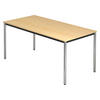 BESPRECHUNGSTISCH Serie-D 80/160/72 cm in Ahornfarben/Rundrohr verchromt - Chromfarben/Ahornfarben, Holzwerkstoff (80/160/72cm) - bümö