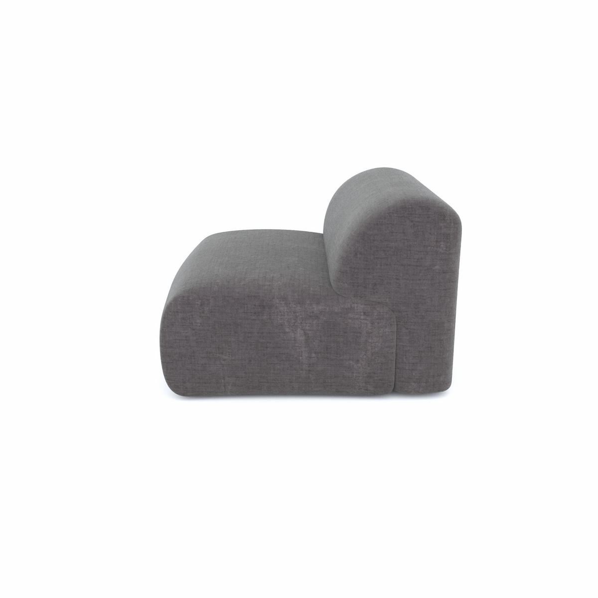 SESSEL Texturierter Samt Grau 75cm - Grau, Textil (75/67/97cm) - Sia Home