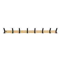 GARDEROBENLEISTE inkl. Haken, Magnete und Bilderregal STRIPE - 8 x Haken - Braun, Holz (6.8/6.9/70cm) - Home Deluxe