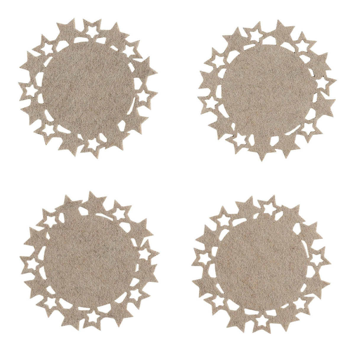 UNTERSETZER-SET Stille - Beige, Textil (12.3/12.3cm) - home&you