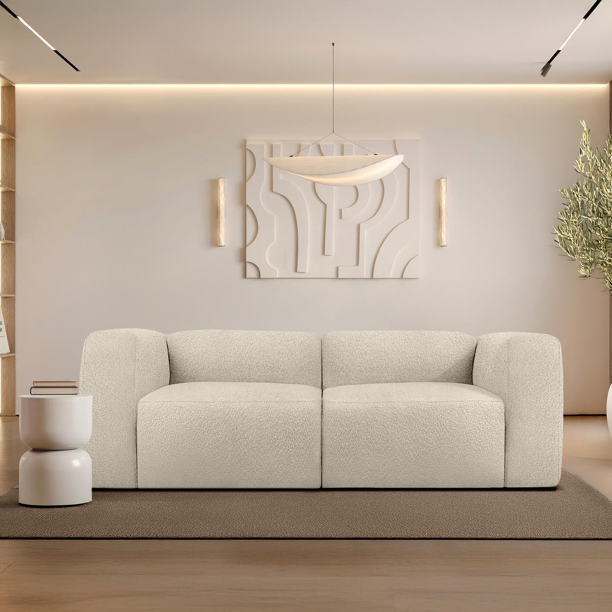 2-SITZER SOFA BUFFO, Hellbeige - Beige, Holz/Holzwerkstoff (210/73/96cm) - KONSIMO®