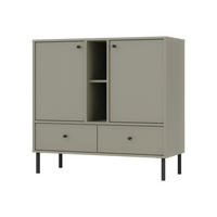 KOMMODE TORINO 100/95/41 cm mit 2 Schubladen 2 Türen Hellgrün - Hellgrün, Holzwerkstoff (100/95/41cm) - MASSENO