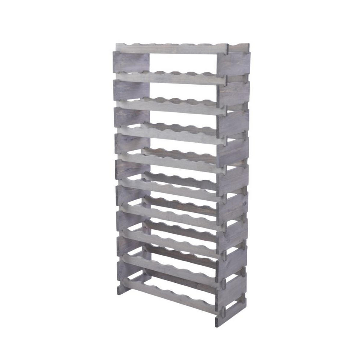 WEINREGAL VINOTECA FLEX PRO HxBxT 135x65x28cm 60 Flaschen auf 10 Ebenen Grau - Grau, Holz (65/135/28cm) - PROREGAL