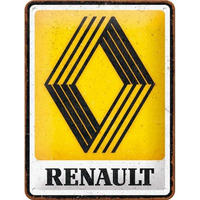 BLECHSCHILD 15/20 cm Renault Logo 1972 - Multicolor, Metall (15/20/0.5cm) - Nostalgic-Art
