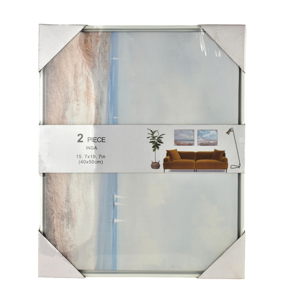 BILD Inga 2er Set 40/3/50 cm Kunstoff - Blau, Kunststoff (40/50cm) - Mondex