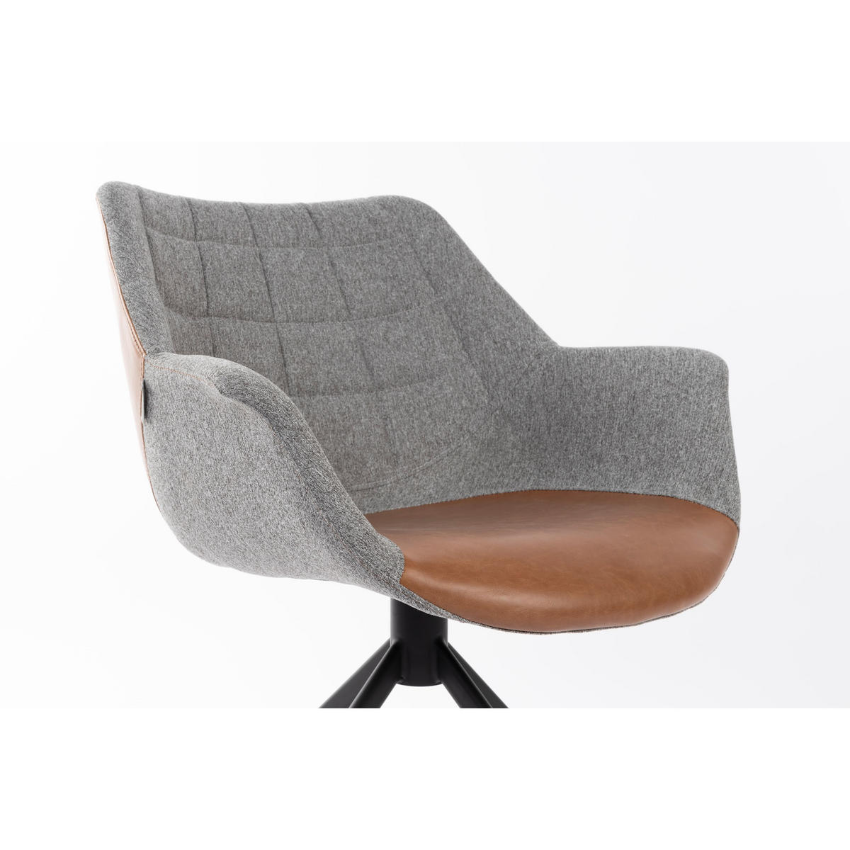 ESSZIMMERSTUHL Doulton Swivel Vintage Braun - 2 er Set - Braun, Textil (67/80/61cm) - Zuiver