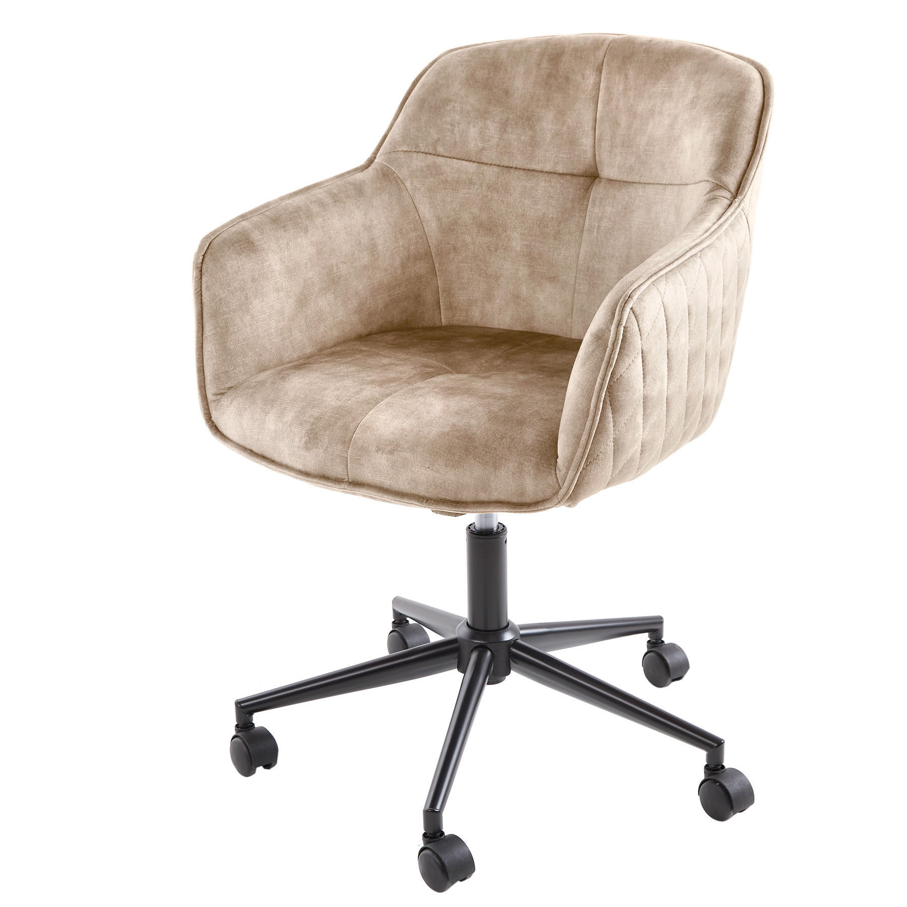 STUHL EUPHORIA Samt Greige 90 cm - Greige/Beige, Textil/Metall (58/81/60cm) - riess-ambiente