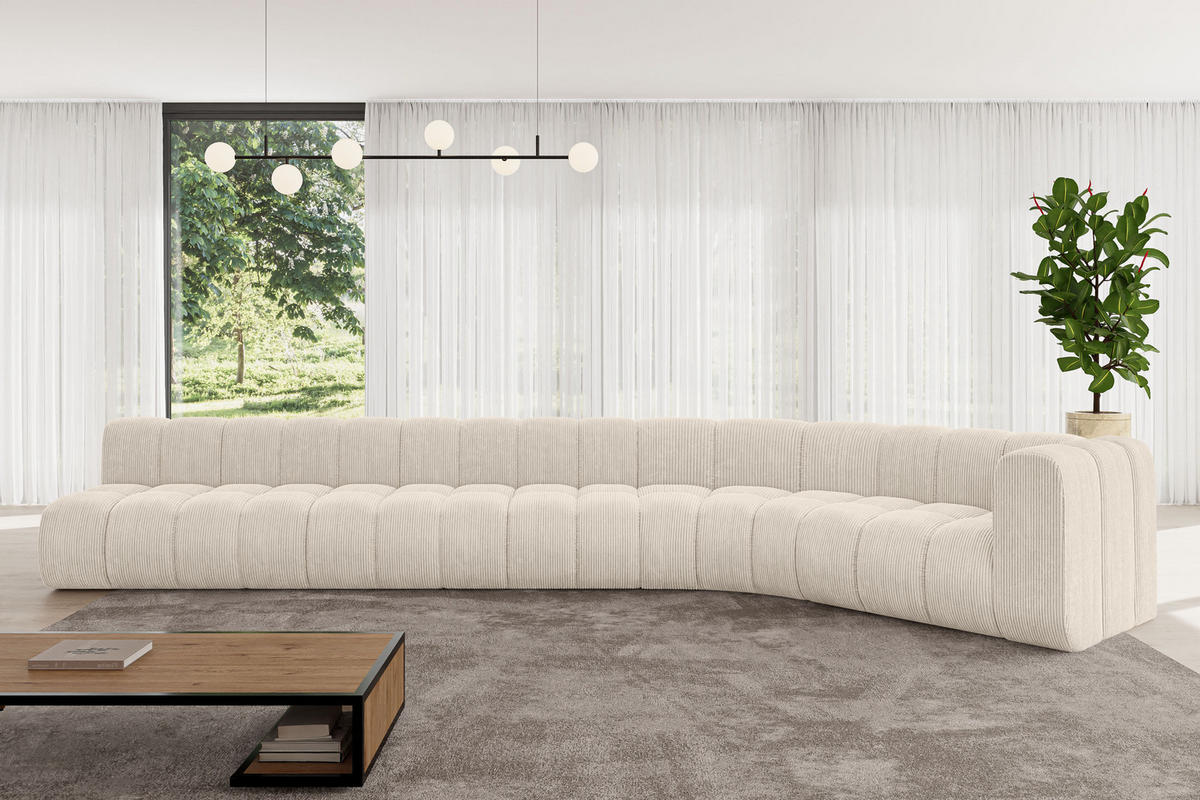ECKSOFA modulares Sofa Karex-L3 - 490x194x70 cm Beige - Beige, Holzwerkstoff/Textil (490/194cm) - ALTDECOR