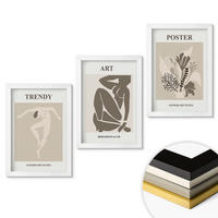 WANDBILDER 3er-Set - 20x30 cm Weißer Rahmen - Matisses Pflanzenfiguren - Weiß, Kunststoff (20/30cm) - ArtPrintCave