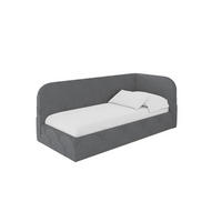 EINZELLBETT Jugendbett mit Bettkasten und Matratze H3/H4, Links - ELRY 90x200 Dunkelgrau - Graphitfarben, Holzwerkstoff/Textil (90/200cm) - ALTDECOR