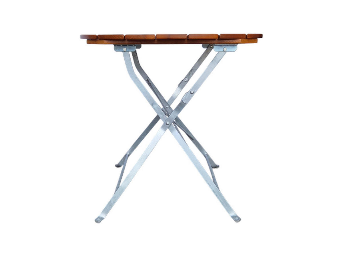 BIERGARTENTISCH BERGTAL 74x80x80cm Ø80cm Klappbar Eschenholz Silber/Braun 2 Personen - Braun, Holz (80/80/74cm) - CHEFGASTRO