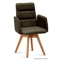 ARMLEHNSTUHL drehbar (2er-Set) Dorit 52x92x60 Eiche geölt/Khaki - Dunkelgrün/Eichefarben, Kunststoff (60/92/52cm) - 58aufmkessel