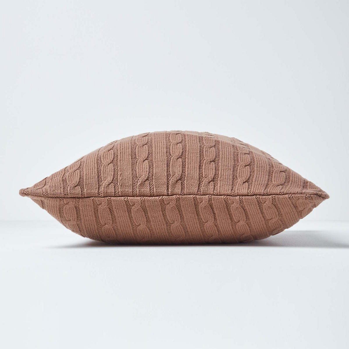 KISSENHÜLLE Zopfmuster 45/45 cm - Braun, Textil (45/45cm) - Homescapes