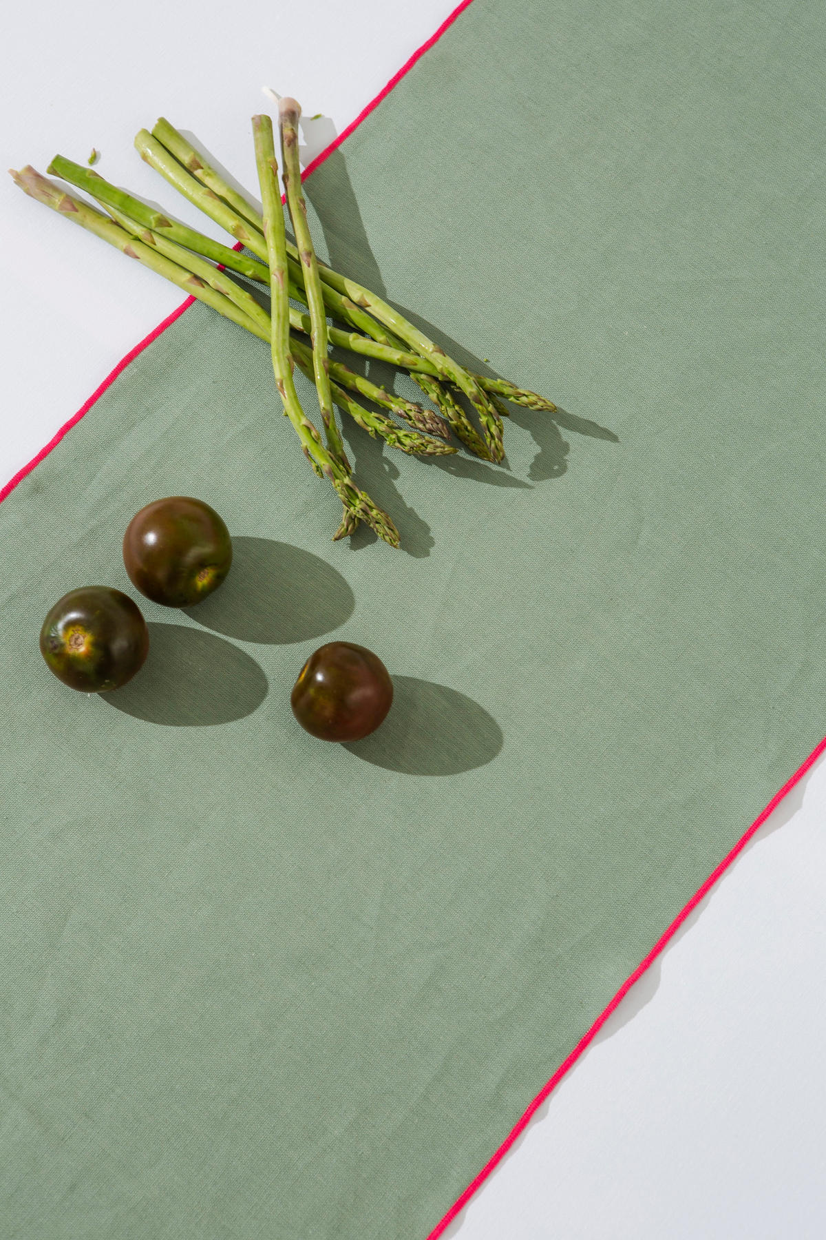 TISCHET 8-teilig, 100% Leinen, türkis und lila SET CONTRAST EDGE - Türkis, Textil (40/130cm) - RNT By Really Nice Things