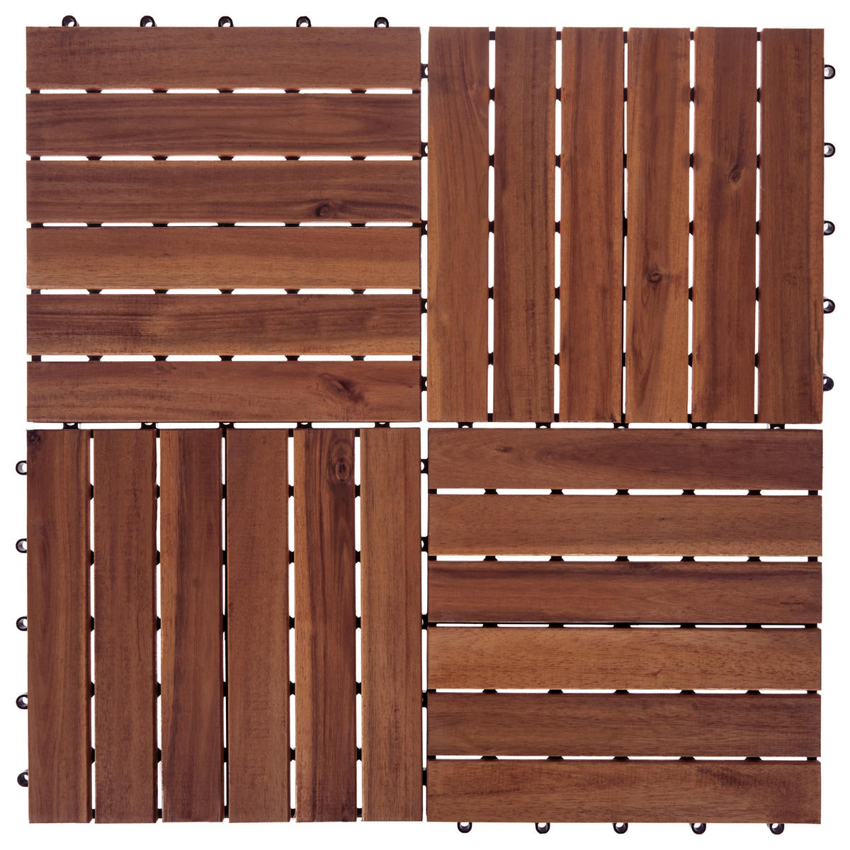 TERRASENFLIESEN 10 Stück Braun Accettura - Braun, Holz (30/30cm) - Beliani