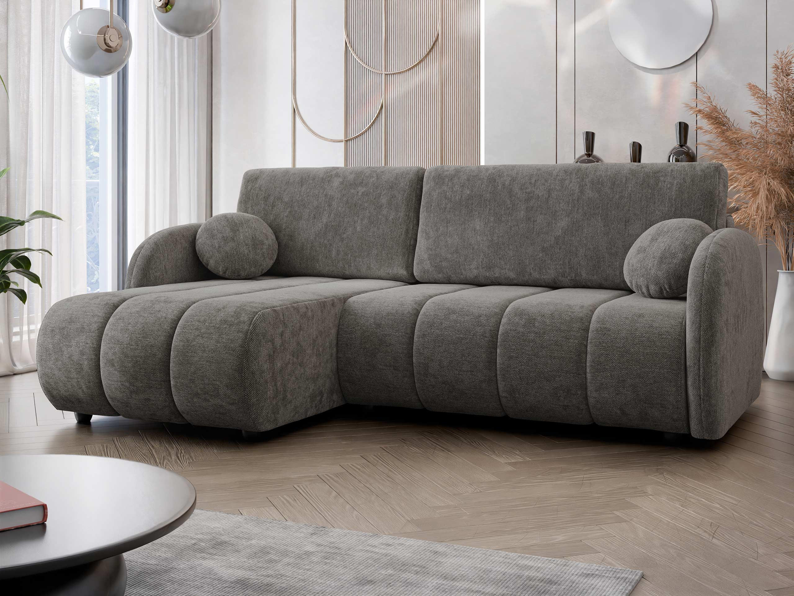 ECKSOFA Zara 2rLC - Schwarz/Braun, Holz/Kunststoff (233/160cm) - MIRJAN24