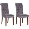 ESSZIMMERSTÜHLE 2er-Set WALES Samt 98x45x63 cm dunkelgrau Holz - Dunkelgrau, Holz (45/98/63cm) - DELUKE