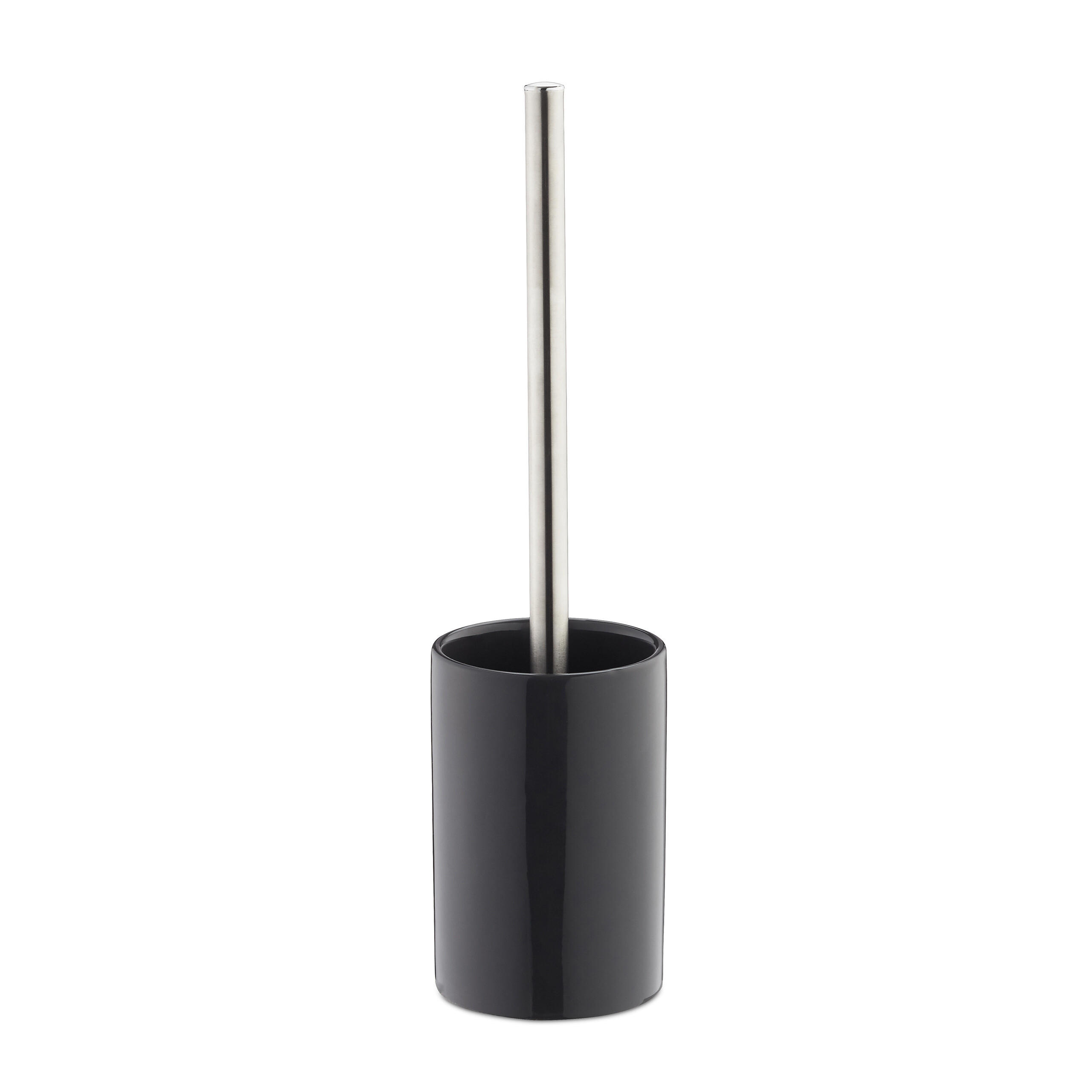 WC-GARNITUR - Anthrazit, Keramik/Kunststoff (9.5/36/9.5cm) - Relaxdays