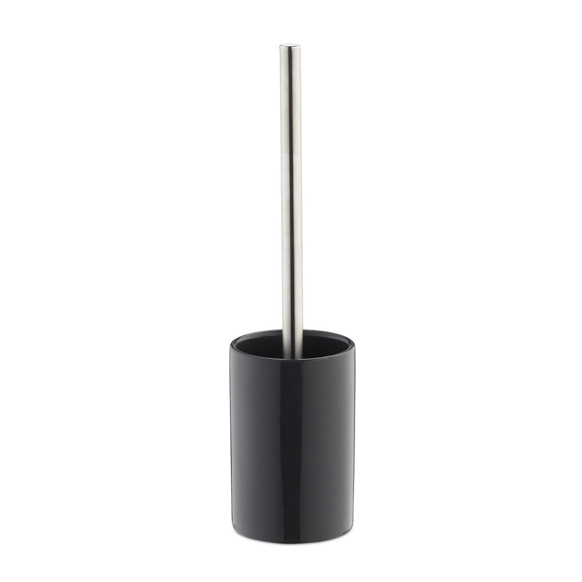 WC-GARNITUR - Anthrazit, Keramik/Kunststoff (9.5/36/9.5cm) - Relaxdays