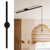 AUFHÄNGESYSTEM für eine Hängelampe - Single - 90cm - Mattschwarz - Verstellbare Lampenaufhängung - Pendelleuchte Schieben und Drehen - Schwarz, Metall (90/3/2cm) - Lightswing®