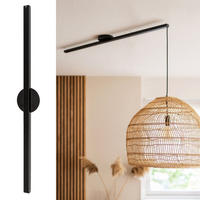 AUFHÄNGESYSTEM für eine Hängelampe - Single - 90cm - Mattschwarz - Verstellbare Lampenaufhängung - Pendelleuchte Schieben und Drehen - Schwarz, Metall (90/3/2cm) - Lightswing®