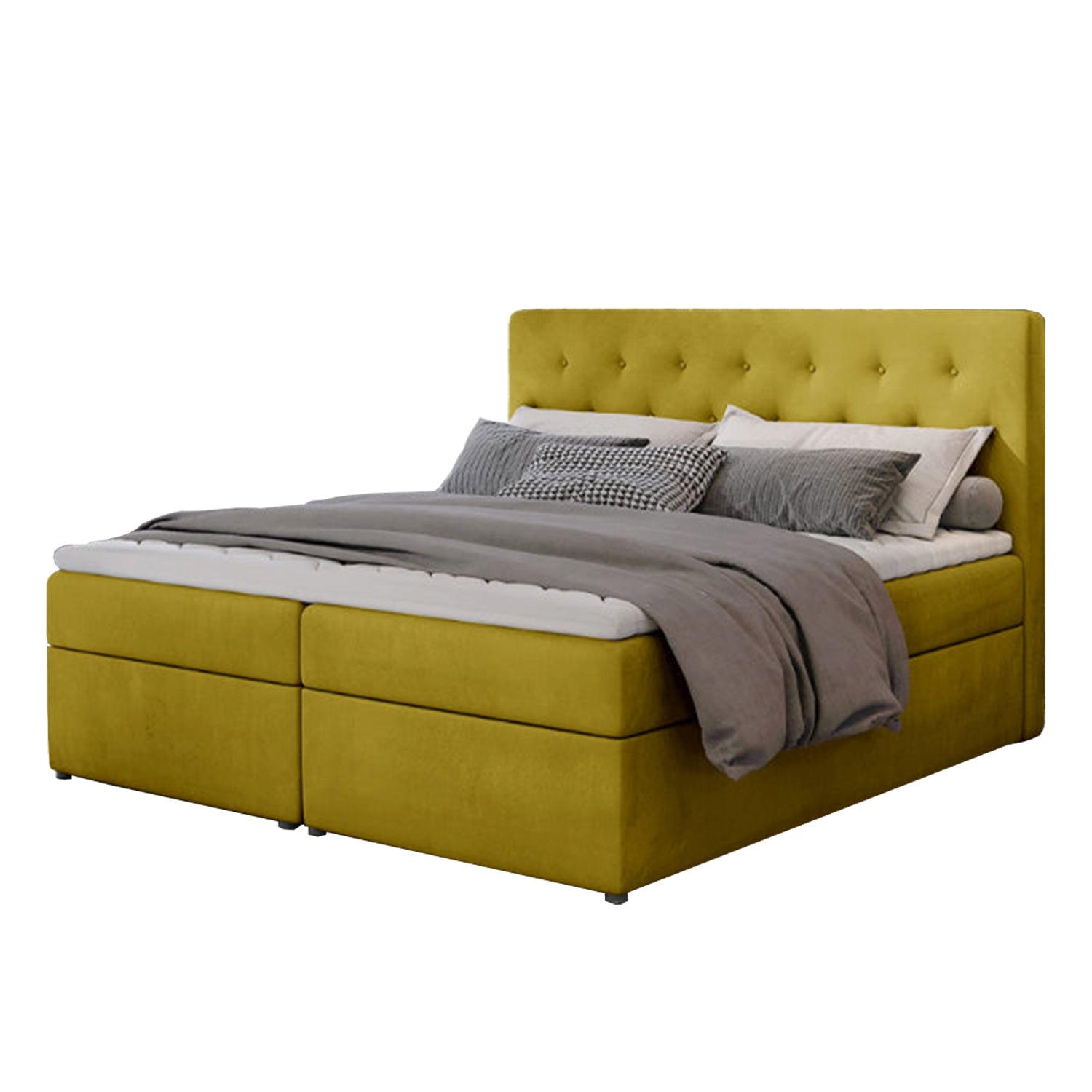 BOXBETT Loree Bonellfederkern - Gelb, Holz/Holzwerkstoff (140/200cm) - Best For Home