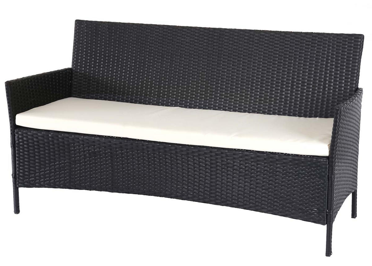 GARTENBANK 3-Sitzer 82x154x60cm Anthrazit/Creme - Anthrazit, Metall (154/82/60cm) - PROREGAL