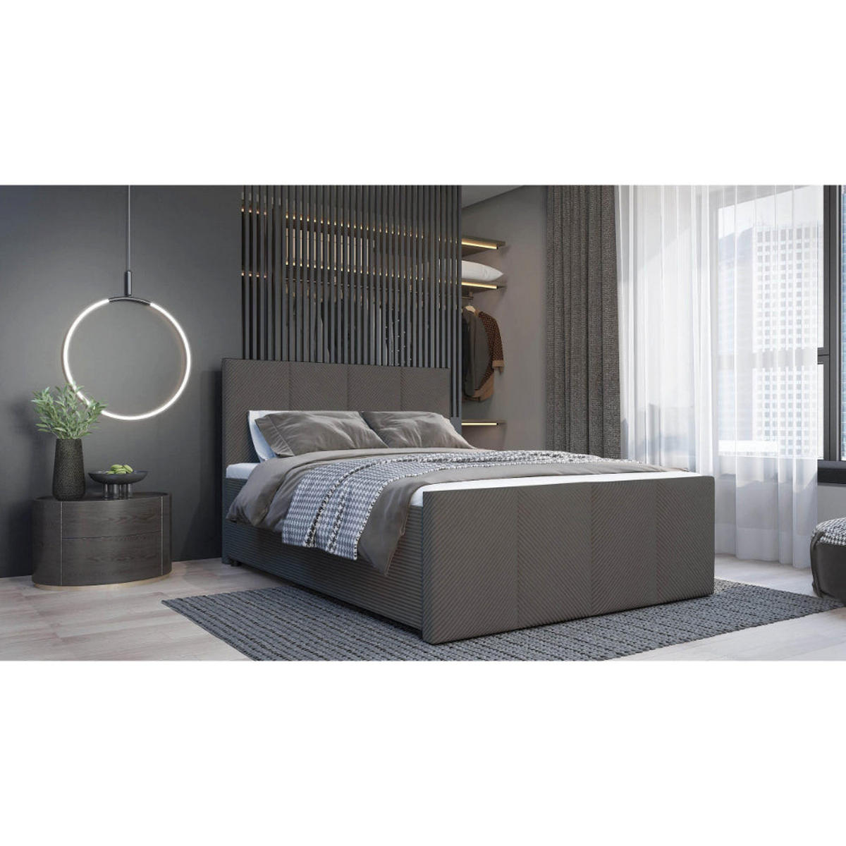 BOXBETT Milano Bonellfederkern inkl. 7-Zonen Topper T-30 - BOXBETT mit Bettkasten - Hellbraun, Holz/Holzwerkstoff (120/200cm) - Best For Home