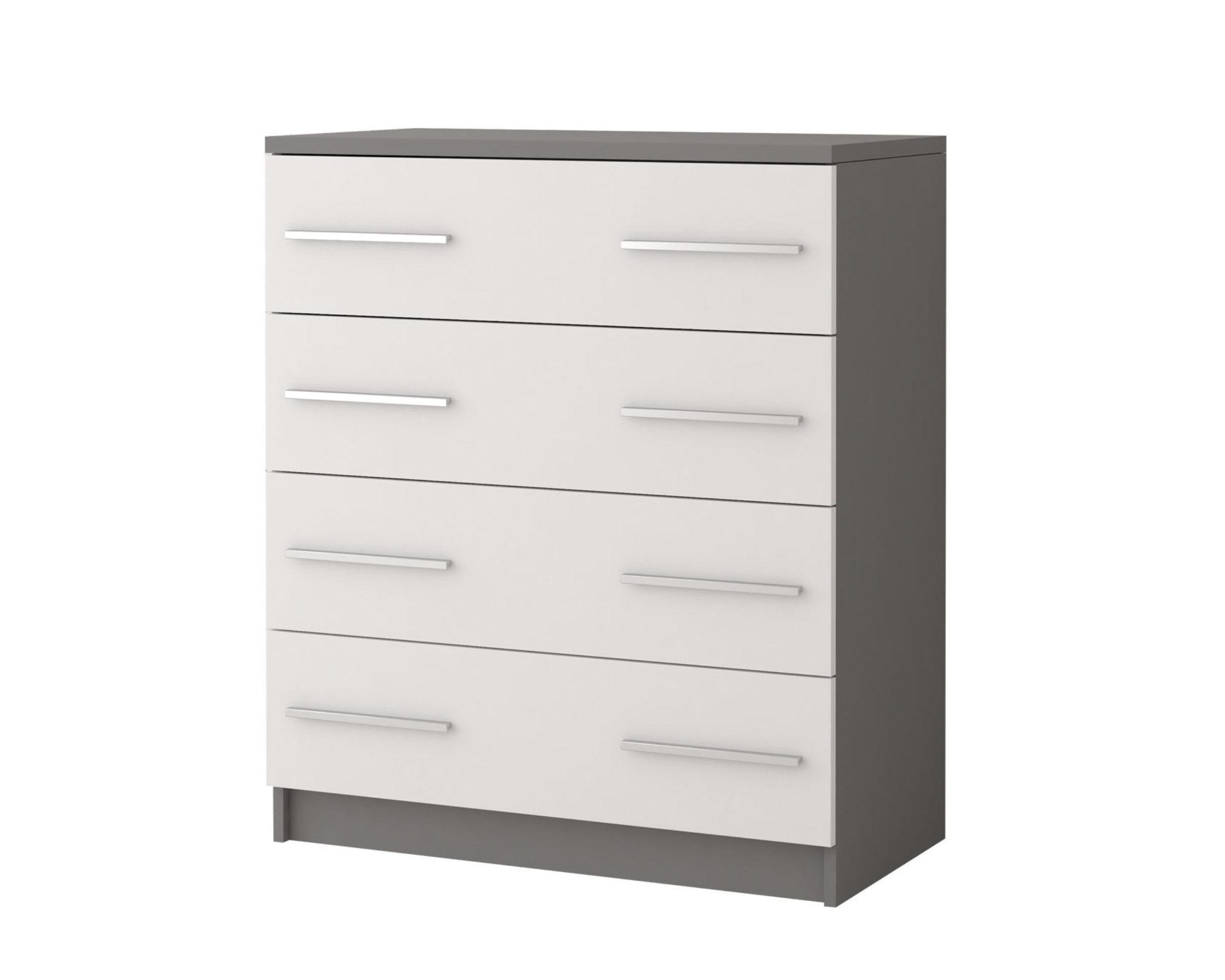 KINDERKOMMODE OLMO 02 80/40/93 Weiß/Grau - Weiß/Grau, Holzwerkstoff (80/93/40cm) - Deine Möbel 24