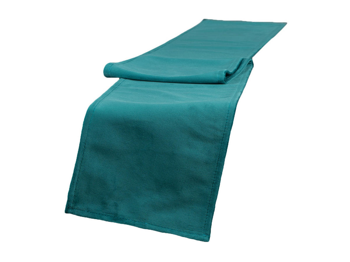XL-TISCHBAND Samt&Sonders petrol 220/18 cm - Petrol, Textil (18/220cm) - beties Heimtextil