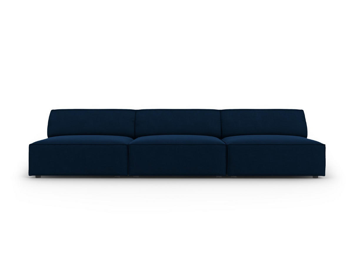SOFA Jodie aus Samt königsblau 3 Sitzplätze - Blau, Textil (240/70/102cm) - Micadoni