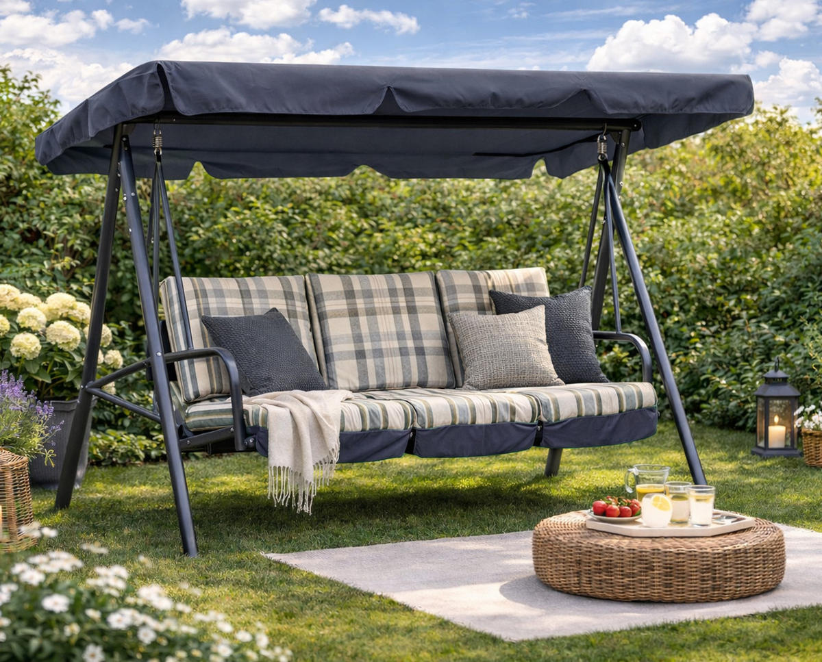 ERSATZDACH Hollywoodschaukel 145x210 cm Grau - Grau, Textil (145/18/210cm) - QUICK STAR