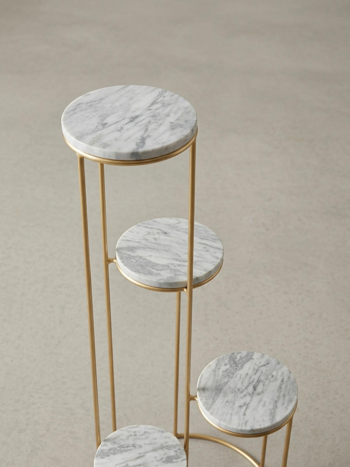 BLUMENSTÄNDER Weiß Marmor für Wohnzimmer und Dekoration - Goldfarben, Stein/Metall (37/37/108cm) - KADIMA DESIGN