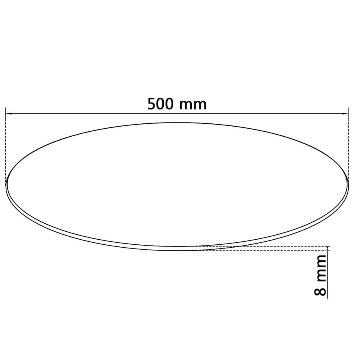 TISCHPLATTE Aus Gehärtetem Glas Rund 500 Mm - Schwarz, Glas (50/50/0.8cm) - vidaXL