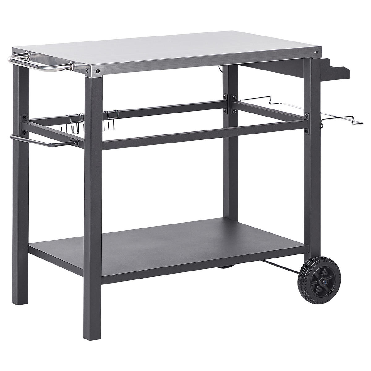 SERVIERWAGEN Schwarz Spiazzi - Silberfarben/Schwarz, Metall (60/83/115cm) - Beliani