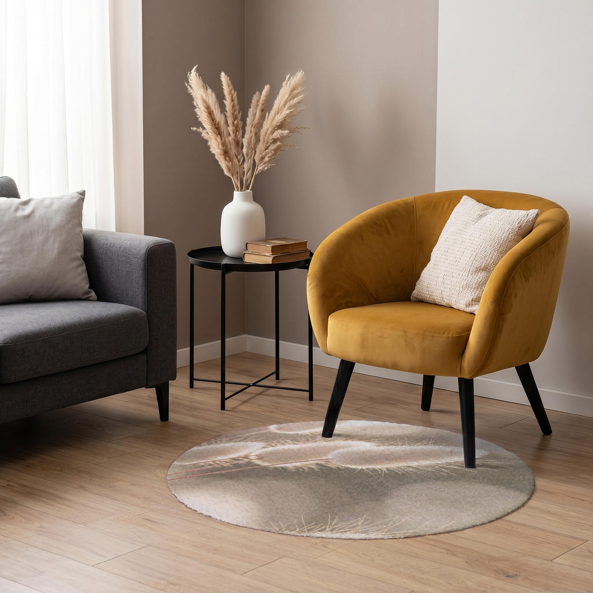 KOBERCE - Chvostoskok - Biely - Slnečné svetlo - 90x90 cm - béžová, textil/plast (90/90cm) - OnlyWow
